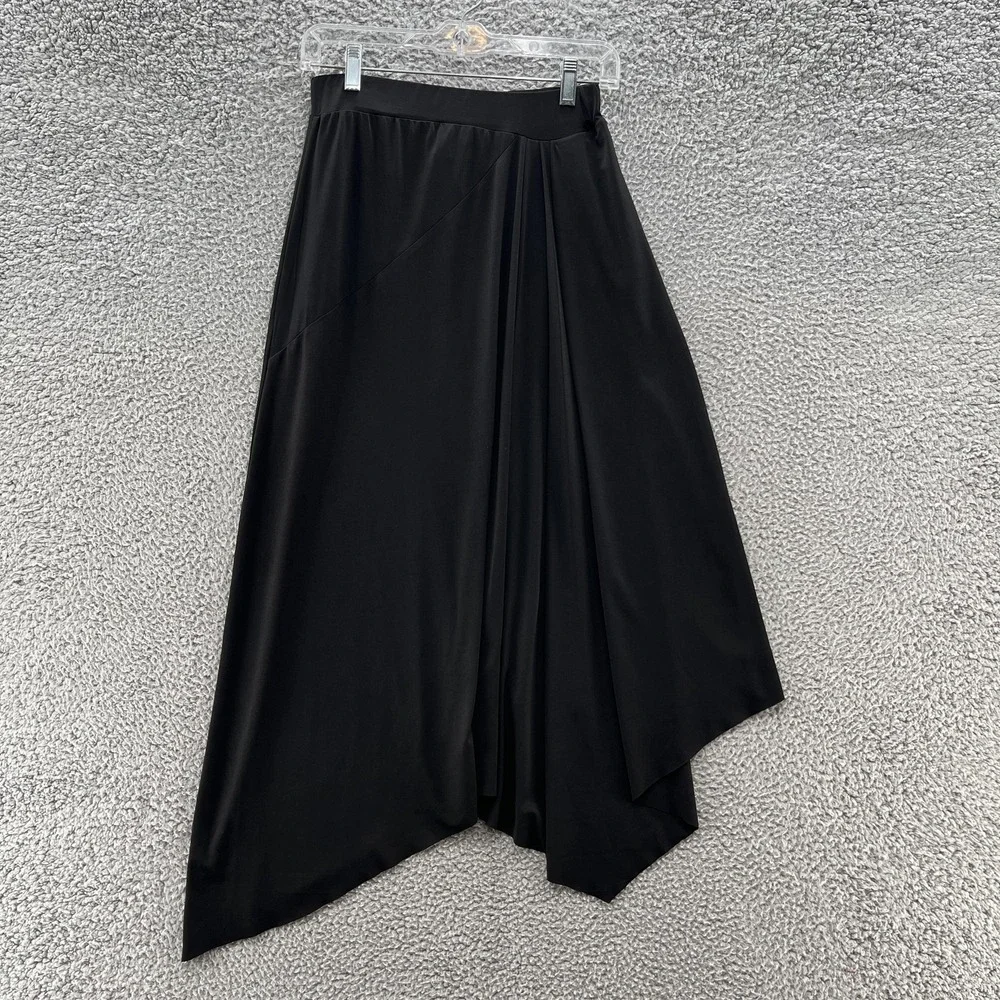 Planet Lauren G Skirt Womens Small Black Asymmetrical‎ Hem Art Avant Garde Midi